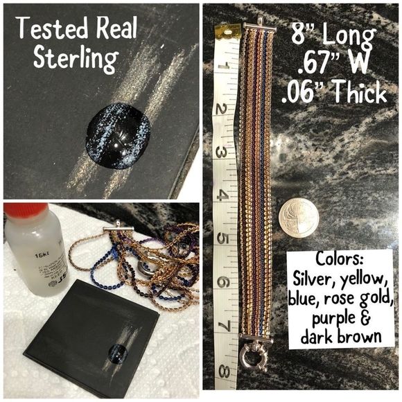 MILOR Italy 925 Sterling 10-Multicolor Bracelet - Picture 7 of 8